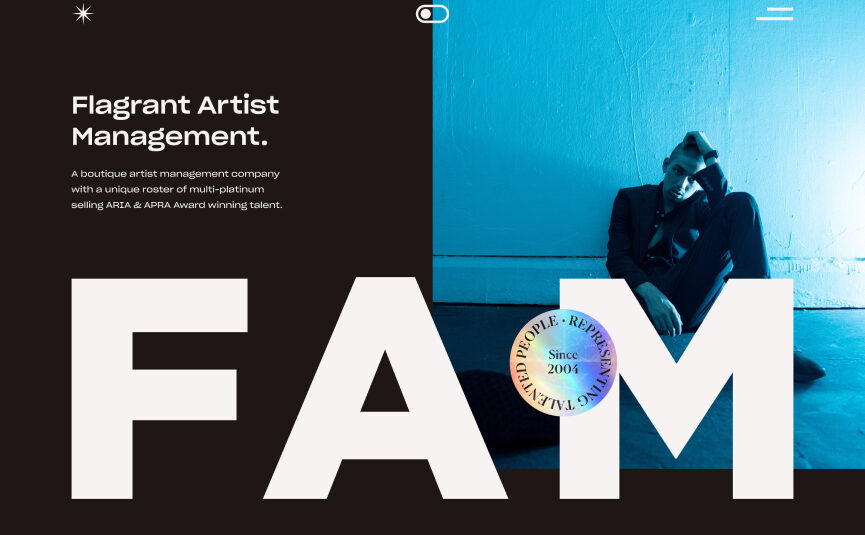 FAM website homepage design