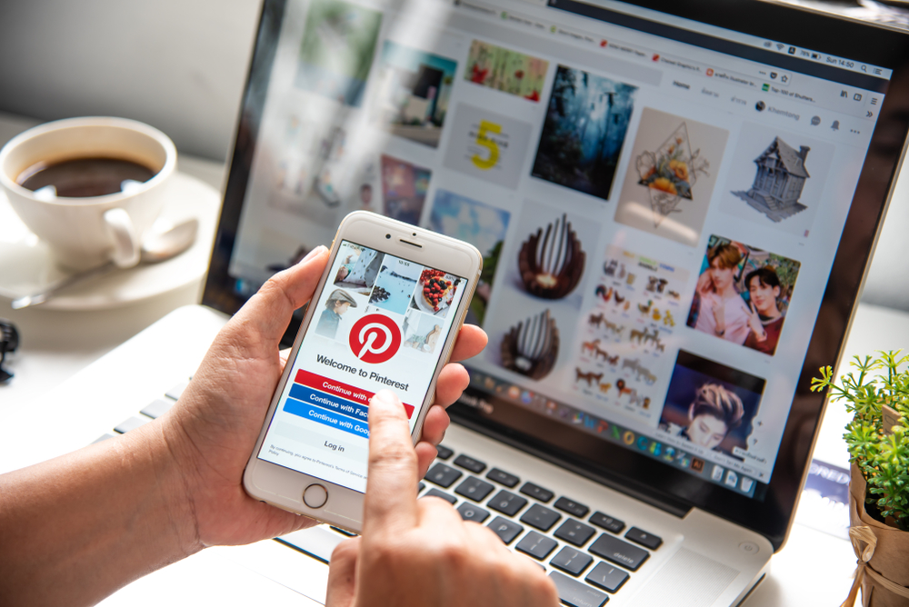 Pinterest app open on phone