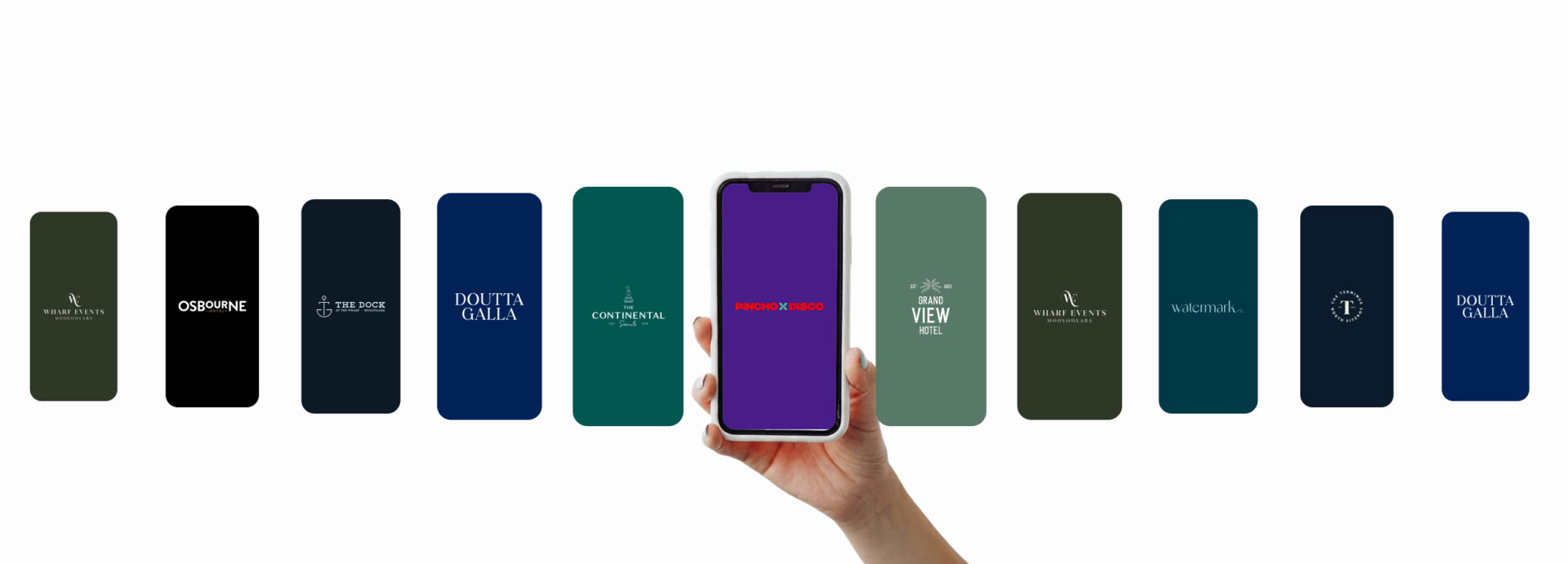 A collection of hospitality venue logos.
